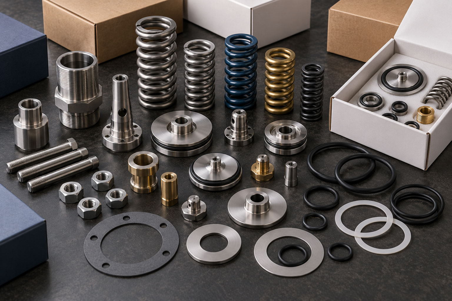 Organized safety relief valve parts and repair kits
